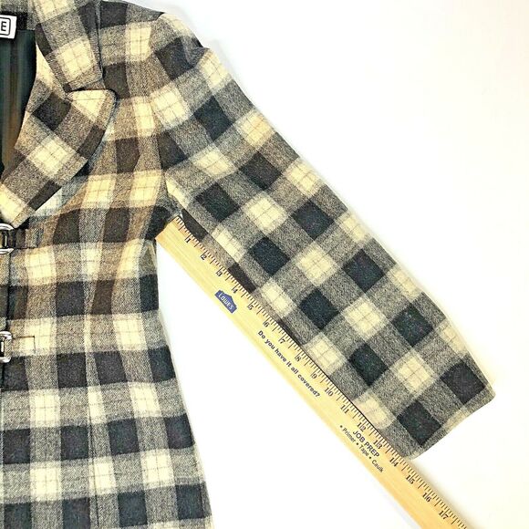 Carlisle Wool Blazer Sz 4 Plaid 90s Preppy Clueless Cher Style Toggle Closure - Picture 9 of 16